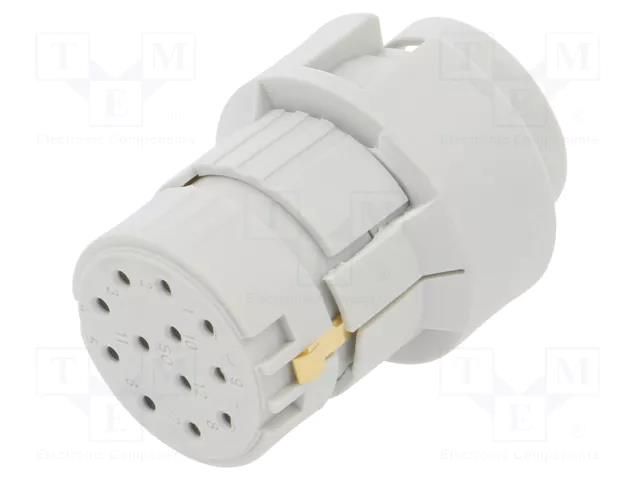 Connector: M23; contact insert; PIN: 12; female; crimped; 8A; 200V HARTING 09151123121