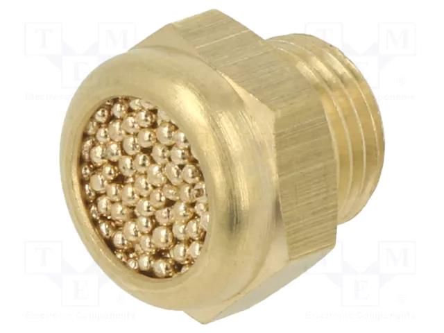 Sound suppression silencer; Thread: G 1/8"; sintered bronze PNEUMAT 7010-1/8