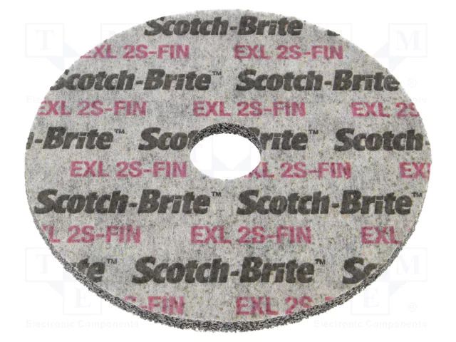 Grinding pin; fleece; Dim: Ø125x6mm; Grit: 2S; mounting holes HURAGAN HUR-SXW-F212-622