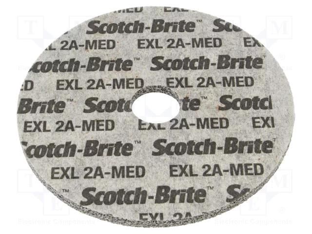 Grinding pin; fleece; Dim: Ø125x6mm; Grit: 2A; mounting holes HURAGAN HUR-SXW-M212-622