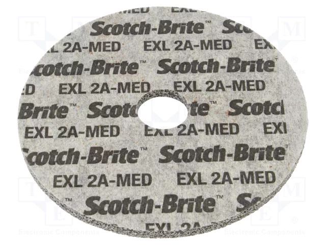 Grinding pin; fleece; Dim: Ø125x6mm; Grit: 2A; mounting holes HURAGAN HUR-SXW-M212-622