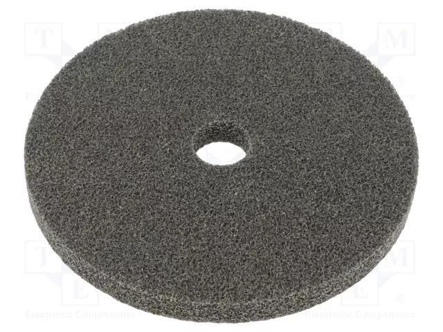 Grinding pin; fleece; Dim: Ø150x12mm; Grit: 2A; mounting holes HURAGAN HUR-SXW-M2151222