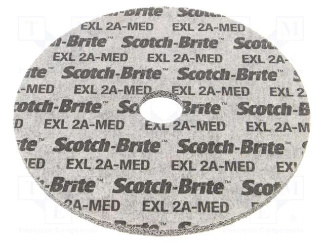 Grinding pin; fleece; Dim: Ø150x6mm; Grit: 2A; mounting holes HURAGAN HUR-SXW-M215-622