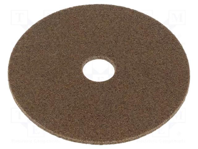 Grinding pin; fleece; Dim: Ø125x3mm; Grit: 6A; mounting holes HURAGAN HUR-SXW-M612-322