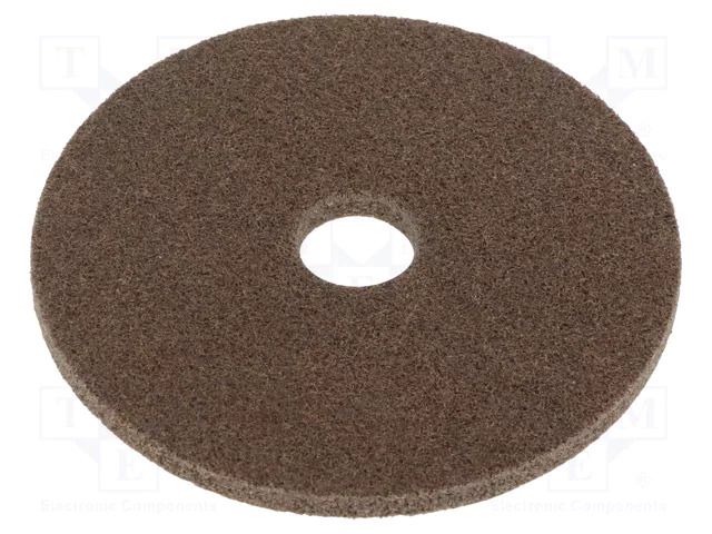 Grinding pin; fleece; Dim: Ø125x6mm; Grit: 6A; mounting holes HURAGAN HUR-SXW-M612-622