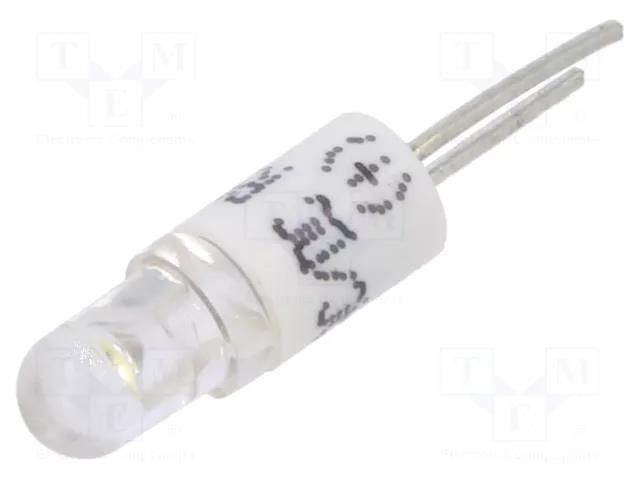 LED lamp; white; BI-PIN; 24VDC; 24VAC; plastic; 3mm; Leads: 2pin CML INNOVATIVE TECHNOLOGIES 1501535W3