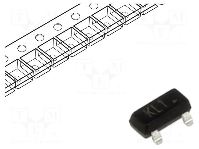 Transistor: NPN; bipolar; 45V; 0.1A; 225mW; SOT23 MICRO COMMERCIAL COMPONENTS BC847C-TP-HF