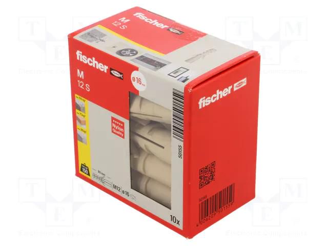 Plastic anchor; without screw; 16x80; M-S; 10pcs; 16mm FISCHER FISCHER-50155