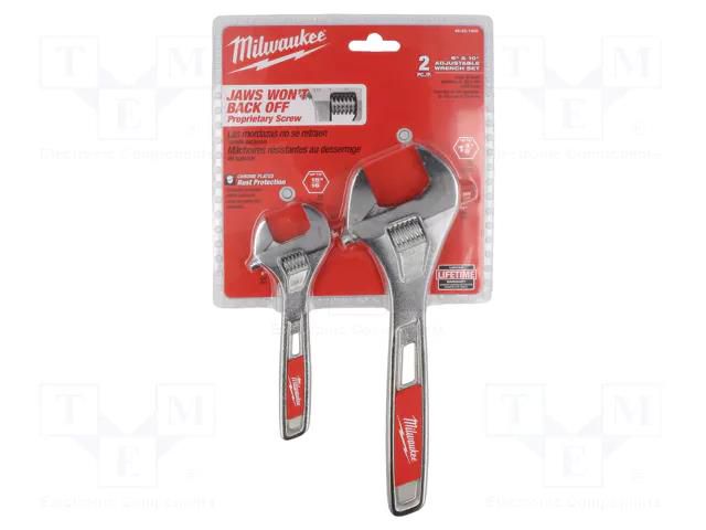 Wrenches set; adjustable; 2pcs. Milwaukee MW-48227400