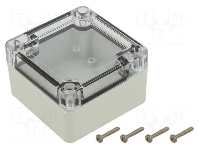 Enclosure: multipurpose; X: 75mm; Y: 75mm; Z: 45mm; ZP; polycarbonate KRADEX ZP757545SJP-PC