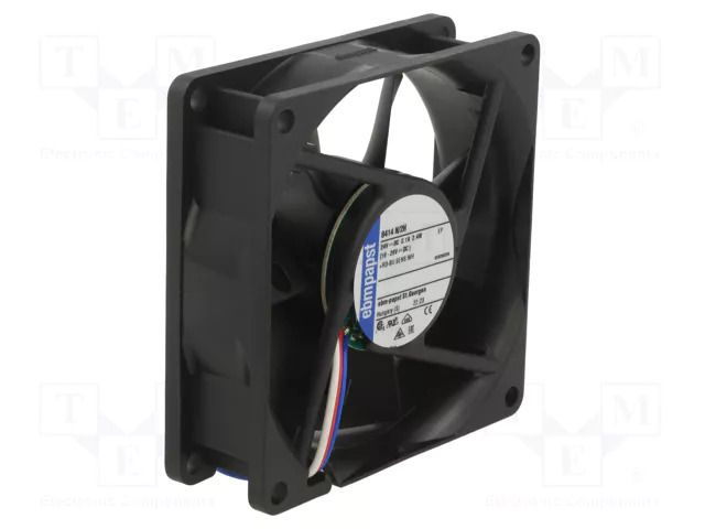 Fan: DC; axial; 24VDC; 80x80x25.4mm; 78m3/h; 3600rpm; 9292506206 EBM-PAPST 8414N/2H