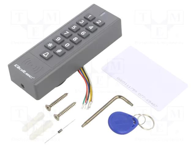 RFID combination lock; wall mount; 12VDC; IP68; -40÷60°C; 125kHz QOLTEC QOLTEC-52440
