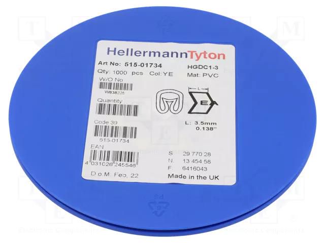 Markers; Marking: ground; 1÷3mm; PVC; yellow; -65÷105°C; leaded HELLERMANNTYTON HGDC1-3EARTH-YE