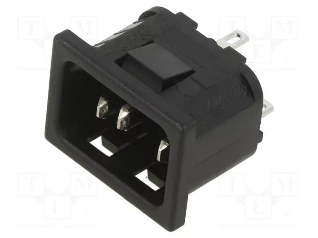 Connector: AC supply; socket; male; 10A; 250VAC; C14 (E); IEC 60320 BULGIN PX0575/30/28