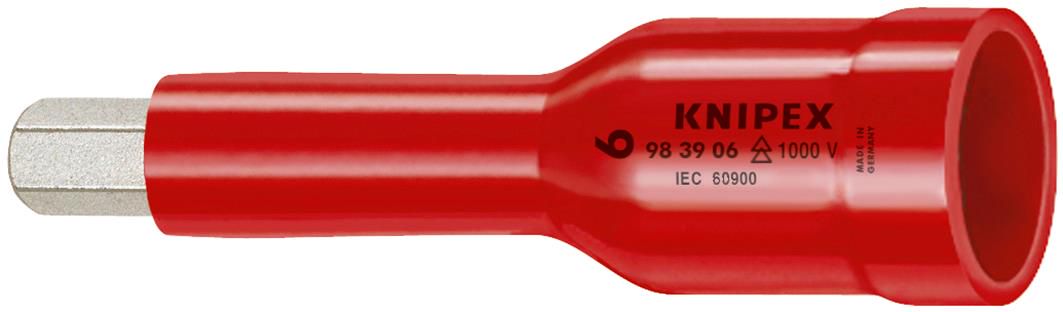 KNIPEX 98 49 05 Hexagon Socket for hexagonal socket screws with internal square 1/2" 75 mm 98 49 05 4003773021155