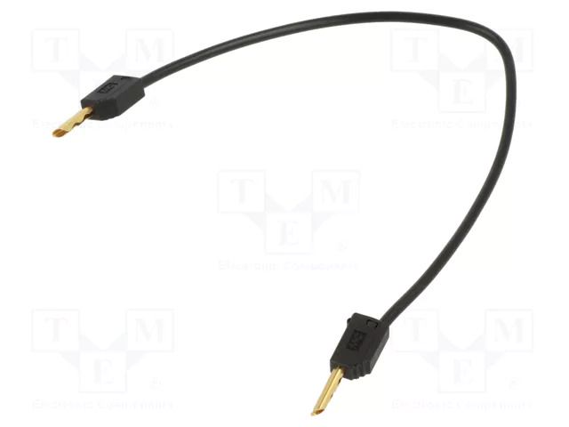 Test lead; 60VDC; 30VAC; 10A; non-insulated; Len: 0.15m; black STÄUBLI LK2-F-01521