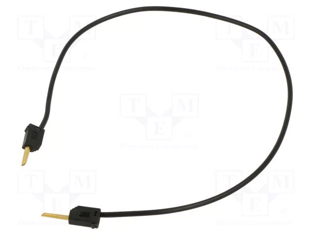 Test lead; 60VDC; 30VAC; 10A; non-insulated; Len: 0.3m; black STÄUBLI LK2-F-03021