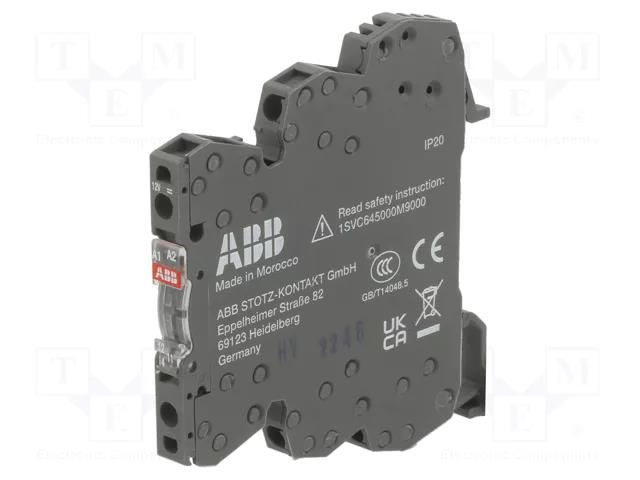 Relay: interface; SPDT; Ucoil: 12VDC; 6A; 6A/250VAC ABB RB121G-12VDC