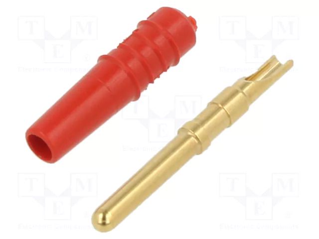 Connector: 2mm banana; plug; 10A; 30VAC; 60VDC; red; gold-plated STÄUBLI SLS2-S-22