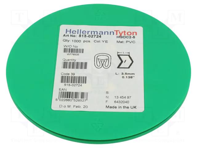 Markers; Marking: /; 2÷5mm; PVC; yellow; -65÷105°C; leaded; HGDC2-5 HELLERMANNTYTON HGDC2-5/-PVC-YE