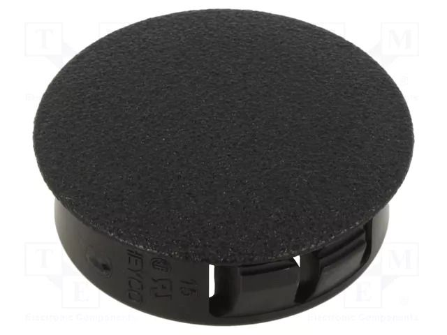Stopper; H: 11.5mm; Wall thick: 0.8÷1.6mm; black; polyamide KEYSTONE KEYS8609