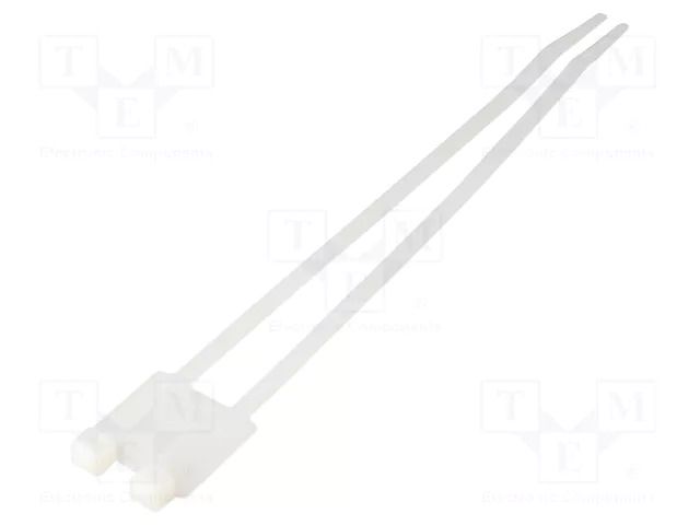 Cable tie; double,with label; L: 205mm; W: 4.7mm; natural; 225N HELLERMANNTYTON IT50RD-PA66-NA