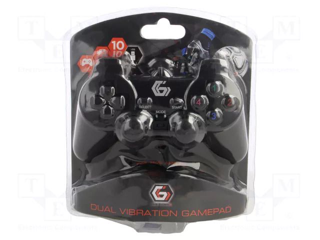 Gamepad; black; USB A; wired,USB 2.0; analog joysticks; 1.8m GEMBIRD JPD-UDV-01