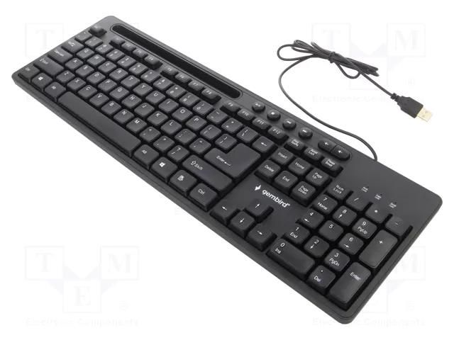 Keyboard; black; USB A; wired,US layout; 1.5m GEMBIRD KB-UM-108