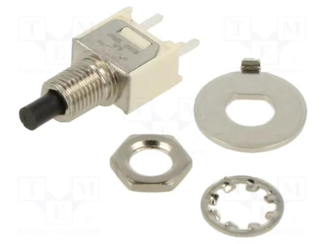 Switch: push-button; Pos: 2; SPST-NO; 1A/120VAC; 1A/28VDC; OFF-(ON) C&K TP11SHCQE