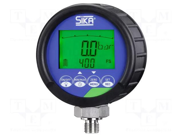 Digital pressure gauge; Working press: -1÷20bar; Ø: 90mm; ±0.1% SIKA EME8REF-D2-0020