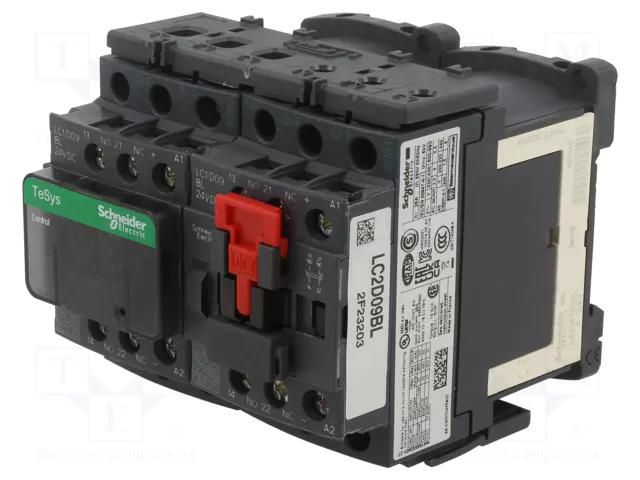 Contactor: 3-pole reversing; NO x3; Auxiliary contacts: NC + NO SCHNEIDER ELECTRIC LC2D09BL