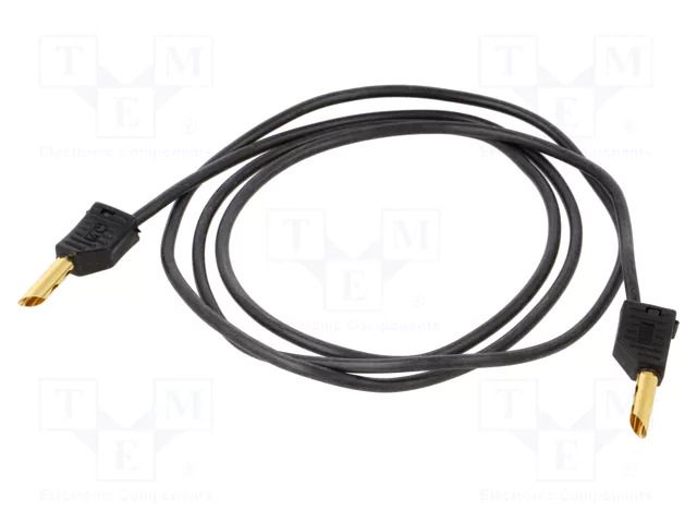 Test lead; 60VDC; 30VAC; 19A; banana plug 4mm,both sides; Len: 1m STÄUBLI LK4-B/SIL-10021