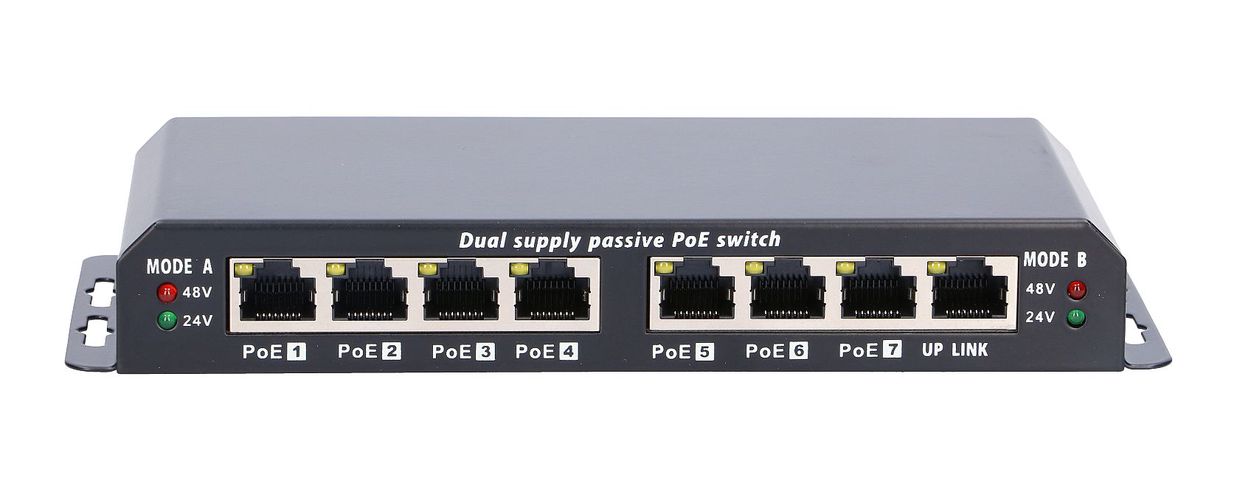 Extralink 8-7 PoE | PoE Switch | 7x 100Mb/s PoE, 1x Uplink RJ45, Power Supply 24V 2.5A, EXTRALINK EX.2053 5902560362053