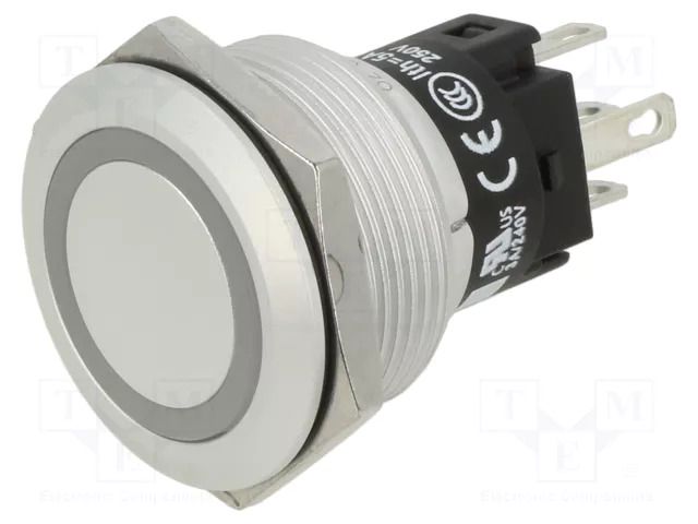 Switch: vandal resistant; Pos: 2; SPDT; 3A/240VAC; 3A/240VDC; red EAO 82-6551.1114
