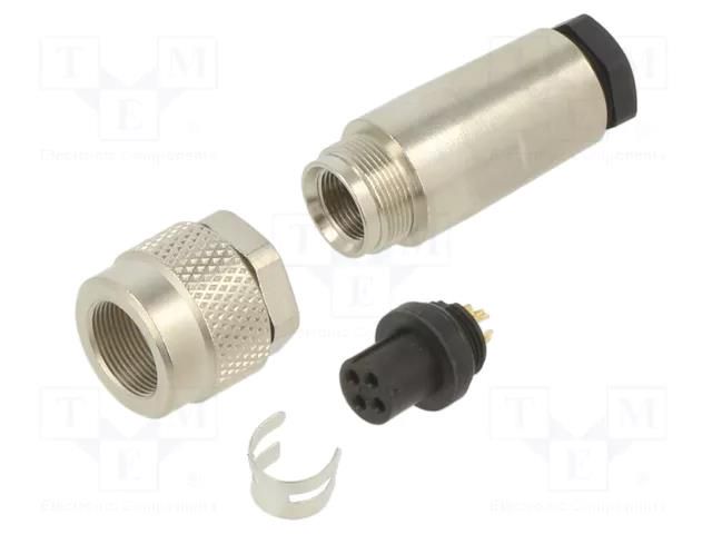 Connector: M9; plug; female; Plating: gold-plated; 125V; IP67; PIN: 4 BINDER 99-0410-10-04