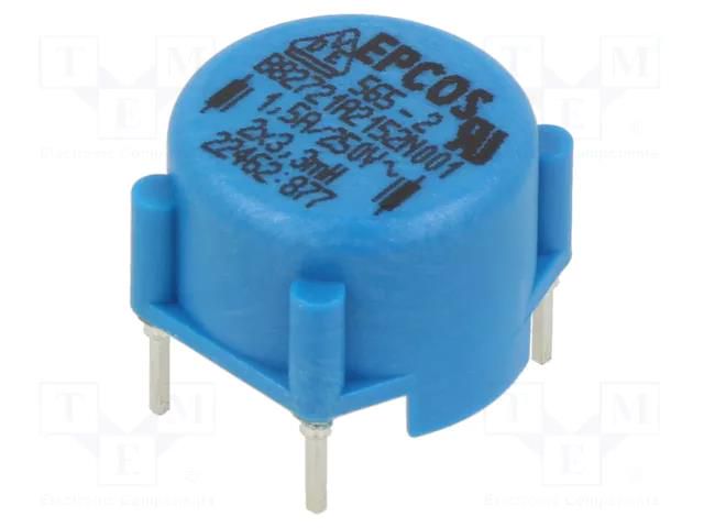 Inductor: common mode; THT; 3.3mH; 1.5A; 180mΩ; ±30%; horizontal EPCOS B82721A2152N001