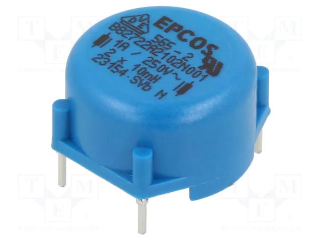 Inductor: common mode; THT; 10mH; 1A; 480mΩ; -40÷125°C; ±30% EPCOS B82722A2102N001