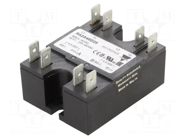 Relay: solid state; Ucntrl: 4.5÷32VDC; 25A; 42÷530VAC; RA2A CARLO GAVAZZI RA2A48D25