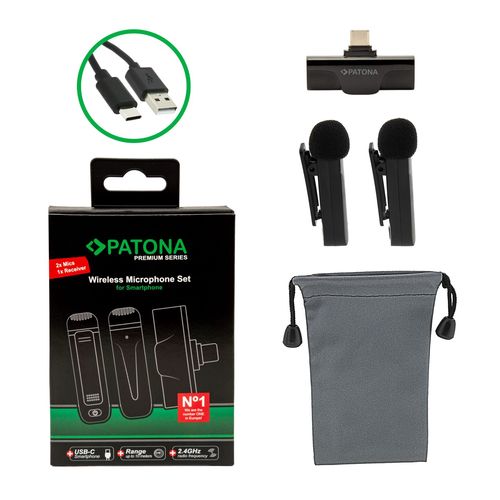 PATONA premium clip-on lavalier microphones for smartphones with USB-C, PATONA 9874 4055655240482