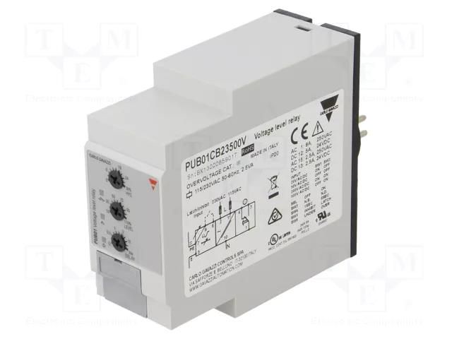 Voltage monitoring relay; 115/230VAC; socket; SPDT; 250VAC/8A CARLO GAVAZZI PUB01CB23500V