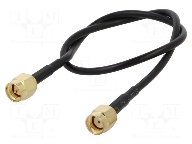 Cable; 0.3m; RP-SMA male,SMA male; black; straight; 50Ω ONTECK SMA-03-0.3