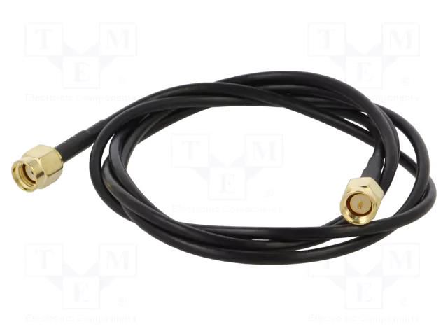 Cable; 1m; RP-SMA male,SMA male; black; straight; 50Ω ONTECK SMA-03-1.0