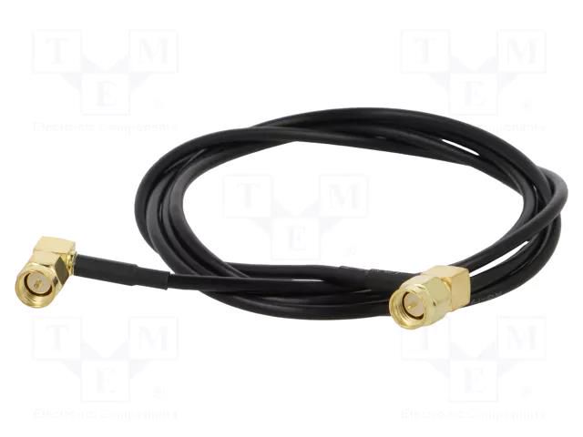 Cable; 1m; SMA male,both sides; black; angled; 50Ω ONTECK SMA-06-1.0