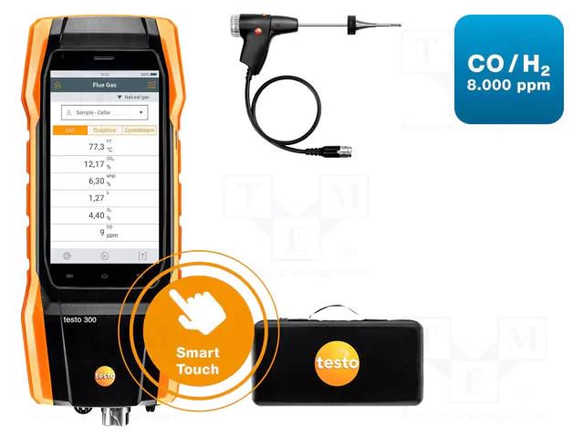 Meter: flue gas analyzer; LCD 5"; 1280x720; 0÷21% (O2) TESTO TESTO300-KIT2
