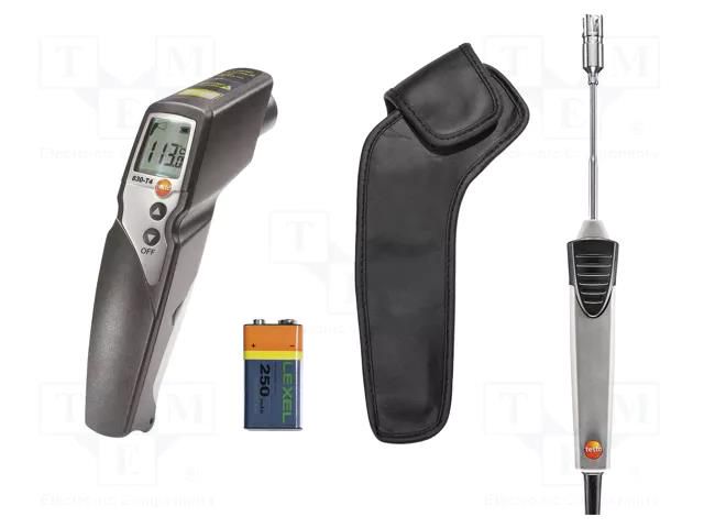 Infrared thermometer; LCD; -30÷400°C; -50÷500°C; Opt.resol: 30: 1 TESTO TESTO830-T4-KIT