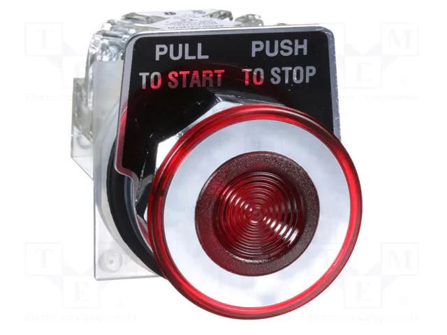 Switch: push-button; 30mm; Stabl.pos: 2; SPDT; red/white; IP66 SCHNEIDER ELECTRIC 9001KR9RH13