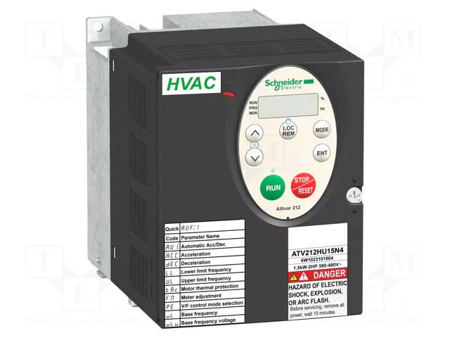 Vector inverter; 1.5kW; 3x400VAC; 3x380÷480VAC; 0÷10VDC; IP21 SCHNEIDER ELECTRIC ATV212HU15N4