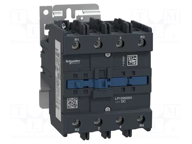 Contactor: 4-pole; NO x4; 24VDC; 80A; screw terminals; W: 96mm SCHNEIDER ELECTRIC LP1D80004BD