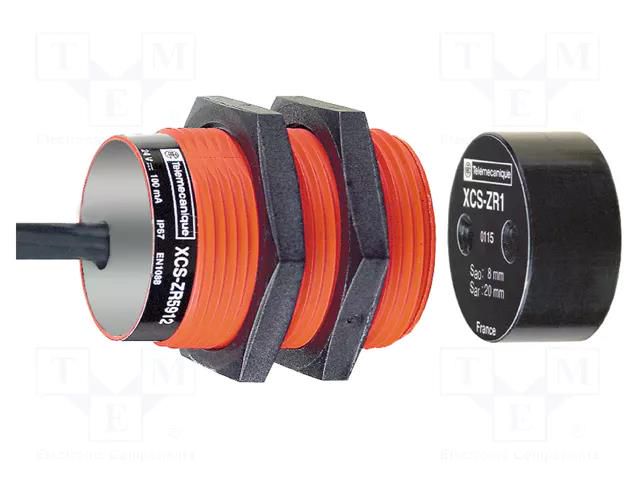 Safety switch: magnetic; XCSDMR; NC x2; IP67; plastic; 100mA; 20mm TELEMECANIQUE SENSORS XCSDMR79010