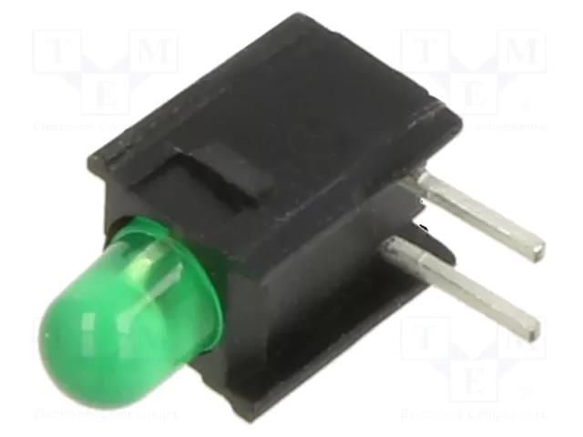 LED; in housing; 3mm; No.of diodes: 1; green; 30mA; Lens: green; 60° SCHURTER 0035.9640.4